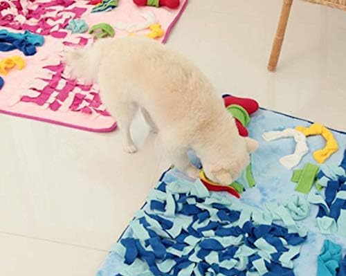 Alpha Dog Series - "Nose-Work Scent Tracking IQ Treat Toys Interactive Food Foraging Plush Toys for Dogs,Cats,Small Pets (Medium (18.5in x 36.6in), Blue)