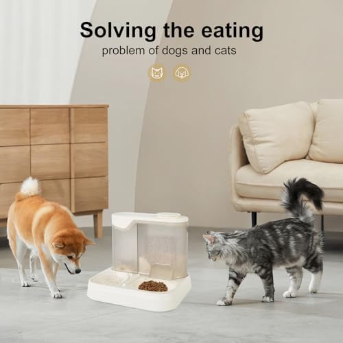 Automatic Pet Feeder & Water Dispenser Set for Dogs & Cats - Large Capacity Dog Food & Water Station, Effortless Pet Feeding & Hydration (Black)