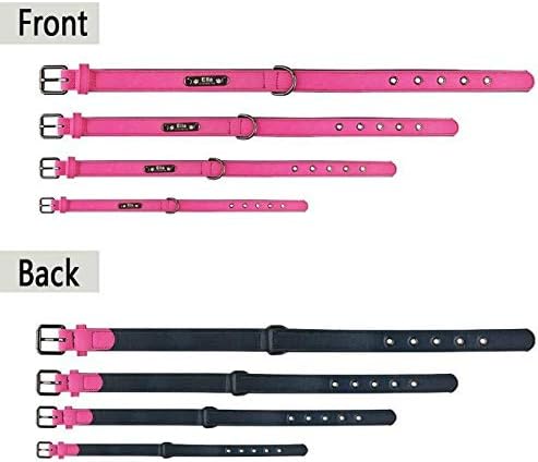 Personalized Dog Collars Customized Puppy Collars with Id Tags (Pink, XS)
