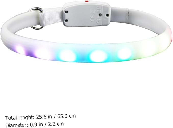 TOYANDONA LED Dog Collar USB Rechargeable Waterproof Pet Collar Glowing Safety Light for Night Walking