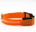 LED Dog Collar, Light Up Dog Collars, Adjustable USB Rechargeable Glow in The Dark Dog Collars High Visibility Glowing Dog Collars for Large Medium and Small Dogs (Medium,Orange)