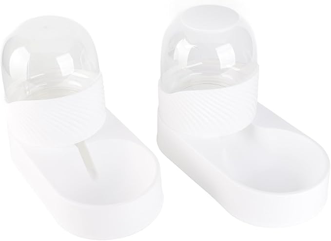 Pet Food Feeder and Waterer Set,Automatic Cat Feeder and Water Dispenser Pets Cats Dogs Automatic Waterer and Food Feeder for Small Medium Cats Dogs Big Capacity (White)
