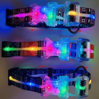 Light Up Dog Collars,LED Dog Collar Rechargeable Waterproof,2-in-1 Buckle Type Glow Dog Collar for Medium Large Dogs.XL(Bohemian Blue)