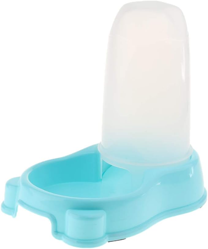 Pet Feeder Waterer Automatic Food and Water Dispenser Bowl for Dogs and Cats (Blue)