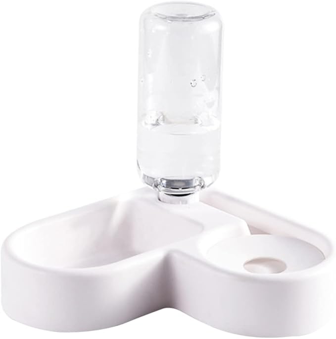 3pcs Automatic Pet Water Feeder and Food Bowl for Dogs and Cats White No- Design Smooth Safe Materials for Home Decor