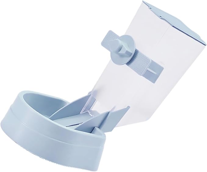 Mikikit 2L Automatic Dog Feeder Hanging Design Stargazing Blue PET Bowl for Cage Adjustable Portion Control for Dogs and Puppies