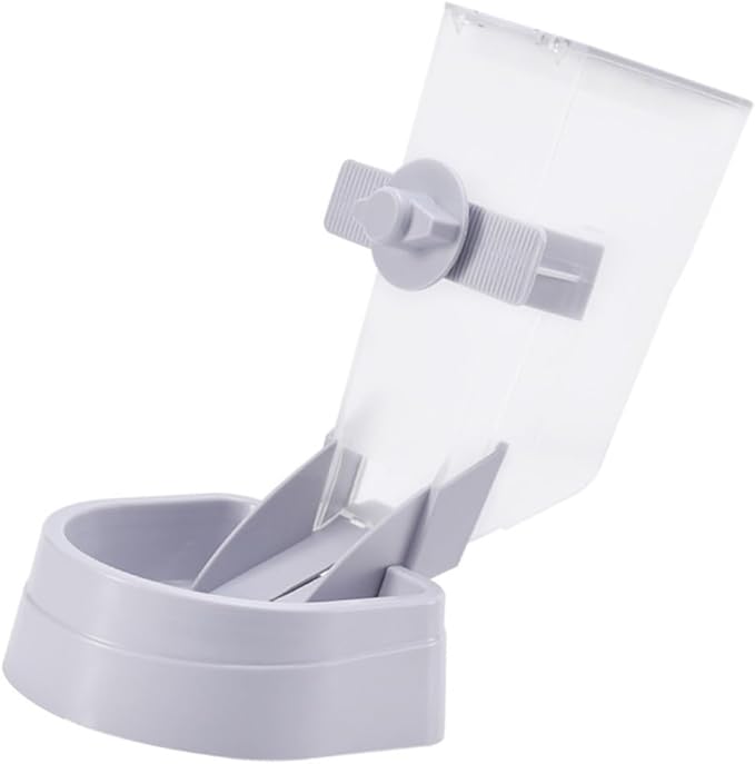 1pc Hanging Pet Feeder Automatic Dog and Cat Food Container Removable Bowl for Easy Feeding Gray Color for Pet Crates and Cages Prevents Spills and