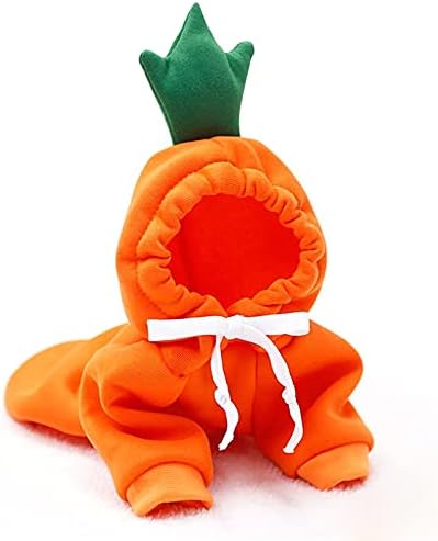 Warm Dog Winter Clothes Cute Fruit Dog Coat Hoodies Fleece Pet Dogs Costume Jacket for French Bulldog Chihuahua Ropa para Perro(Orange,M)