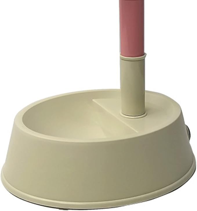 GLOGLOW Pet Standing Water Dispenser, Height Adjustable Cat Dog Water Bowl with Detachable Pole for Automatic Feeding (Beige Bottom)
