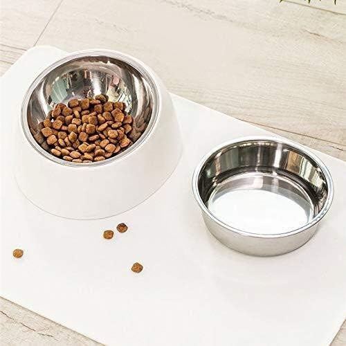 feeders New Automatic Feeder Stainless Steel Pet Dog Bowl Puppy Cat Food Drink Water Tilt Feeder with Base Pet Supplies