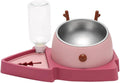 3 in 1 Pet Tableware Dog Food Bowl Automatic Waterer Tilted Elevated Stainless Steel Bowl with Slow Feeder 3 Colors Pet Automatic Feeder and Waterer