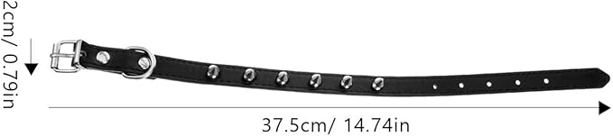 Rivet Dog Collar Small Size 1.5cm Pu Leather Puppy Collar with Studs Sturdy Pet Neck Decor for Small Dogs and Cats