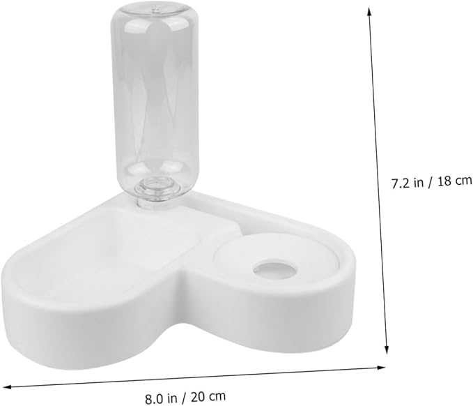 Angoily 2pcs Corner Shape Pet Feeder Automatic Water Dispenser Bottle Dual Bowls for Cats Dogs Practical Non- Design Detachable Nozzle Plastic Pet Supplies