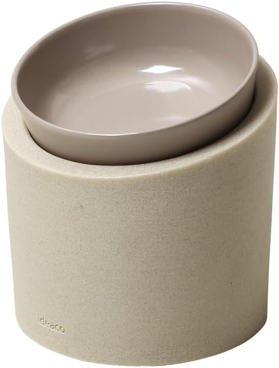 ideaco Pet Food Bowl Stand with Slant for Dogs and Cats, Tableware, 4.9 fl oz (140 ml), Pet Feeder Food/High