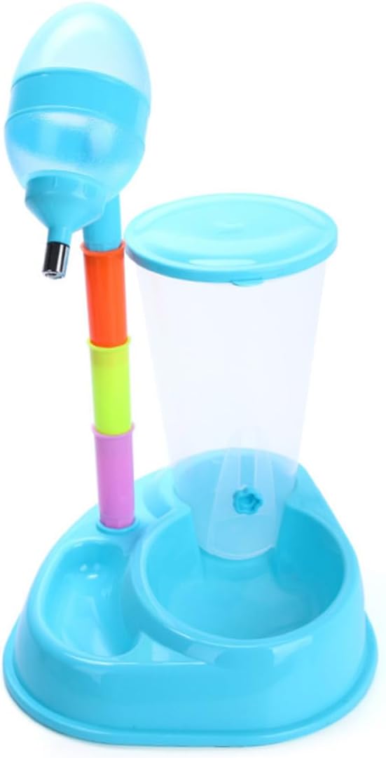 Beaupretty Dual-Function Automatic Pet Feeder and Water Dispenser for Dogs and Cats Large Capacity Food and Waterer with Easy-Clean Wide Mouth Plastic Blue