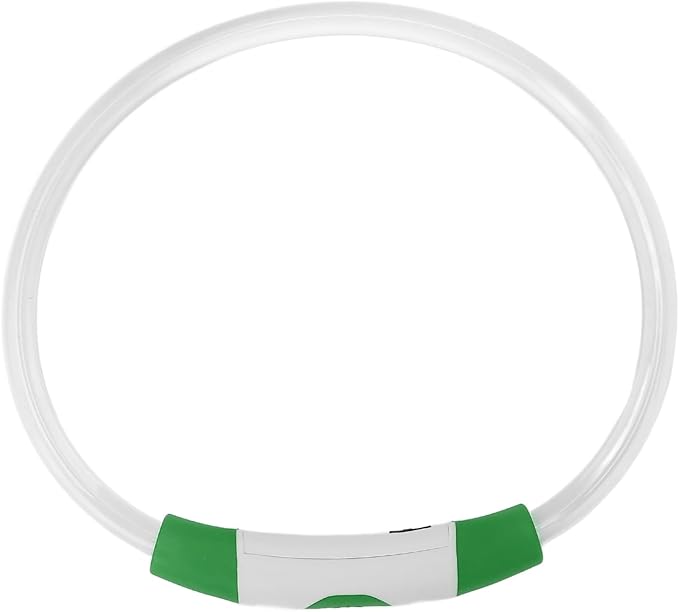 LED Dog Collar, USB Rechargeable Promote Visibility Dog Glow Collar for Outdoor Walking (Green)
