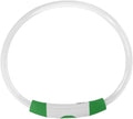 LED Dog Collar, USB Rechargeable Promote Visibility Dog Glow Collar for Outdoor Walking (Green)