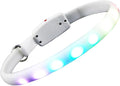 LED USB Rechargeable Dog Glowing Collar Waterproof Night Luminous Pet Collar with Flashing Safety Light for Walking