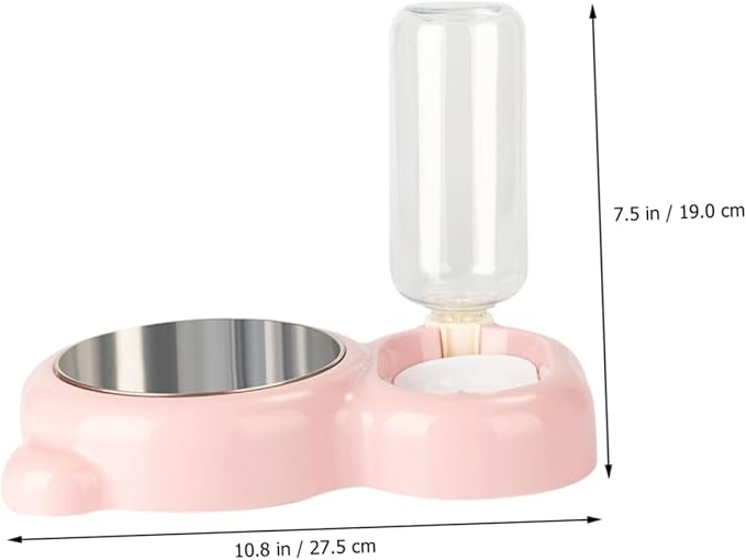 BESPORTBLE Stainless Steel Automatic Pet Feeder Bowl for Cats and Dogs Easy to Clean Pressure Resistant Design with Water Refill for Convenient Daily Use