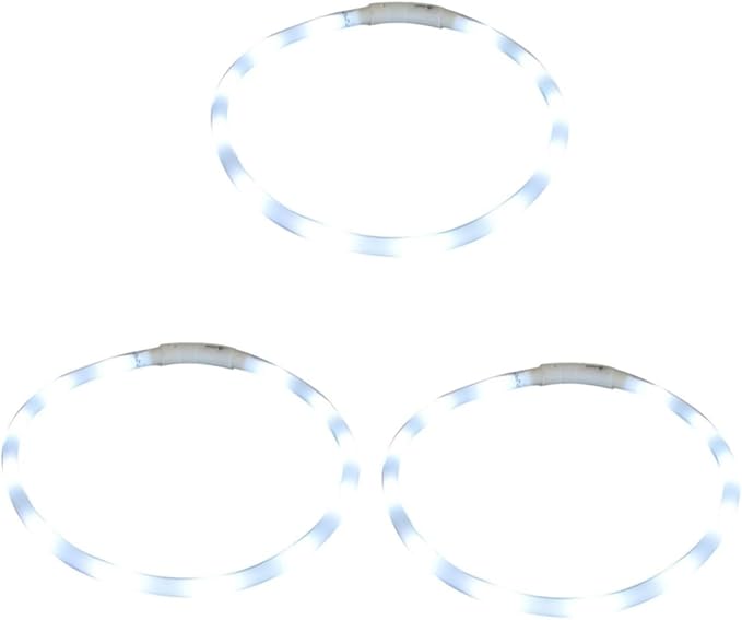 Didiseaon 3pcs Led Pet Collar 4-Mode Light-up Dog Collar Rechargeable Safety Cable 55cm Tailored Fit