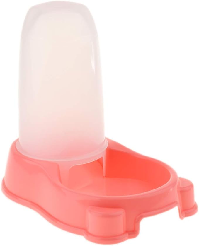 Pet Feeder Waterer Automatic Food and Water Dispenser Bowl for Dogs and Cats (Pink)