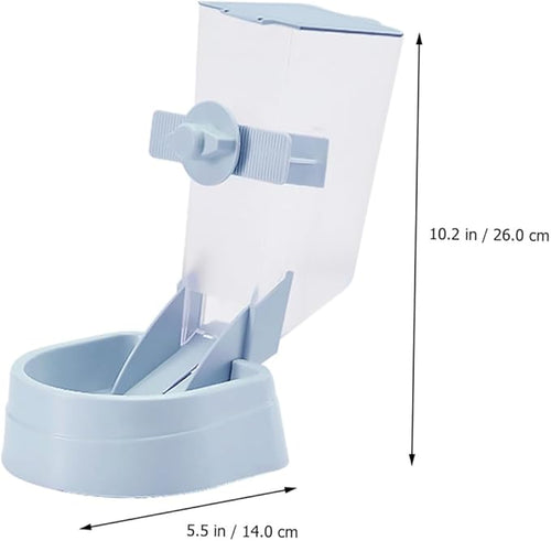 2l Hanging Automatic Dog Feeder with Bowl, Gravity Pet Food Dispenser for Kennel Cage, Blue, Suitable for Puppies and Adult Dogs