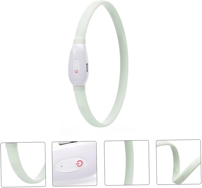 USB Charging Dog Collar Luminous LED Light Up Pet Collar Durable Wear Resistant Material Safe for Skin Multiple Lighting Modes for Night Walking Safety