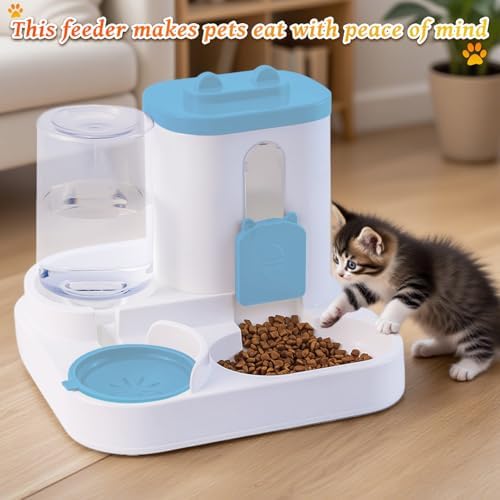 Automatic Pet Feeder & Water Dispenser Set for Dogs & Cats, Large Capacity Dog Food & Water Station, Ideal for All Pets - Black