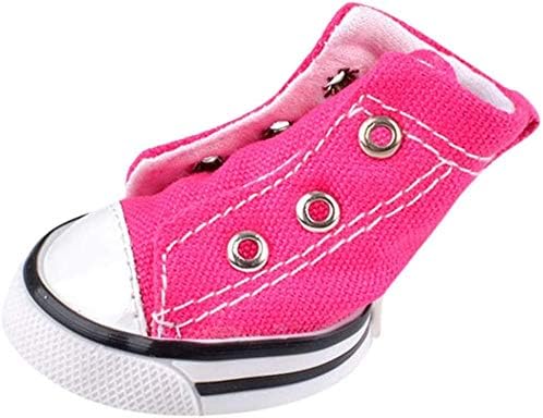 Pet Shoes Puppy Sport Denim Shoes Casual Style Anti-Slip Boots Sneaker Booties 4Pcs