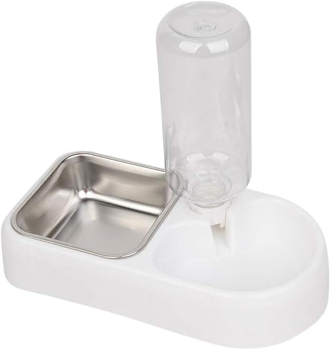 Double Pet Water Feeder Automatic Drinking Bowl for Cats and Dogs Creative Water Dispenser Smooth Design for Home and Pet Shops White
