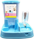 Pethouzz Dual Port Pet Dog Cat Bowl,Removable pet Food Water Feeder with Automatic Water Bottle for Dogs Cats