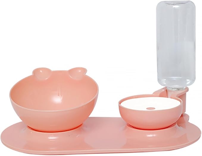 Angoily Automatic Cat Water Dispenser Elevated Feeding Bowl Pet Supplies for Cats and Dogs Easy to Tilted Design to Protect Neck