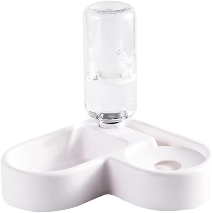 Happyyami Automatic Water Feeding Bowl for Cats and Dogs Pet Food Feeder Smooth Design Non-tip Feature Convenient Water and Food Dispenser for Home Decor