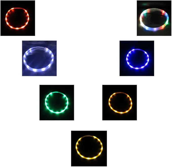 LED Dog and Cat Collar, USB Rechargeable Glowing Pet Collar, Cuttable Dog Necklace Safety Light for Dogs and Cats - Available in 7 Colors (Blue)