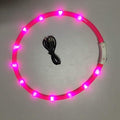 LED Glowing Dog Collar USB Charging Pet Dog Collar Night Luminous Dog Collars Rechargeable Night Safety Flashing Necklace (Color : P, Size : S1)