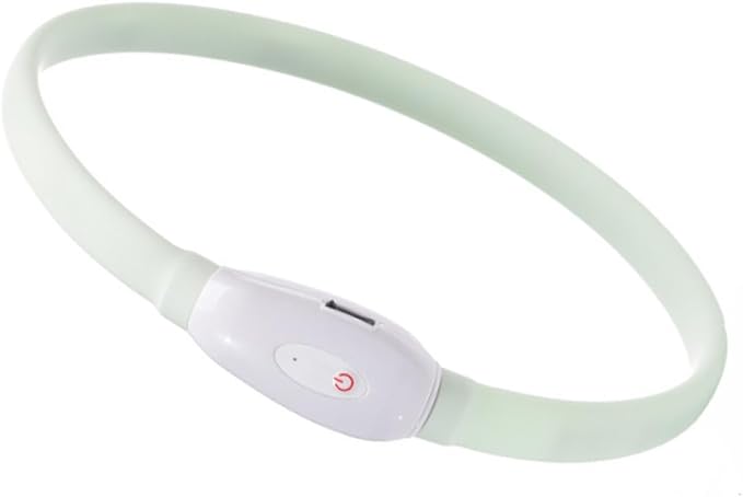 BESPORTBLE USB Rechargeable LED Pet Collar Night Glowing Luminous Dog Collar Soft Comfortable Material Safe Bright Flashing Light for Nighttime Walking