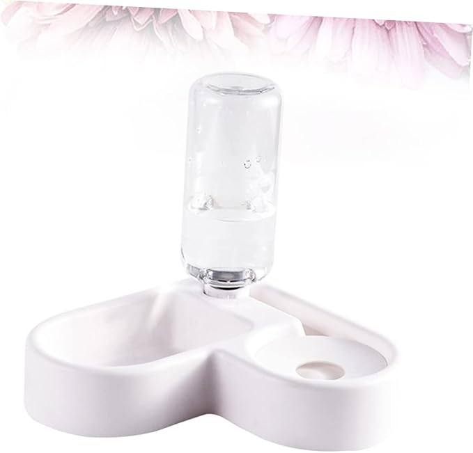 HANABASS Automatic Pet Water Feeder and Food Dispenser White Safe Engineering Design Smooth Unique Feature for Dogs and Cats
