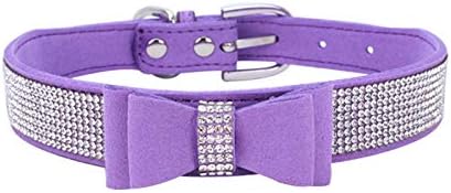 Puppy Dog Collar with Rhinestone Bow Knot Crystal Diamond Colorful Bling Girl Cat Collars XS Small Medium Large