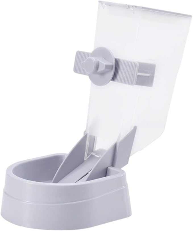 SUPVOX 1pc Hanging Pet Bowl Automatic Dog Cat Food Feeder Gray Removable Design Prevents Tipping for Crate Use Easy to Install Material for Pets