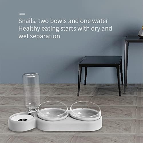 2-in-1 Pet Cats Dogs Food Bowl Water Bowls Automatic Dispenser for Dog Cat Feeders Drinking Products(Green)