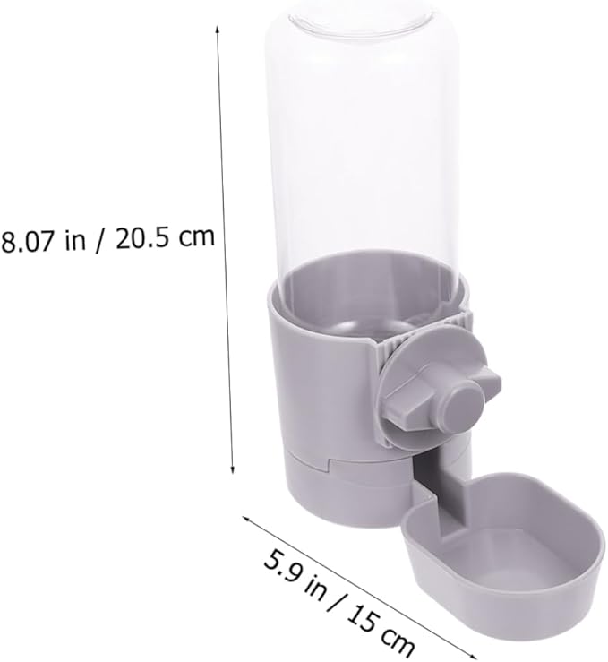 SUPVOX Hanging Style Automatic Pet Water Dispenser Cage Mounted Water Feeder for Dogs and Cats Easy to Construction Grey Prevents Spills