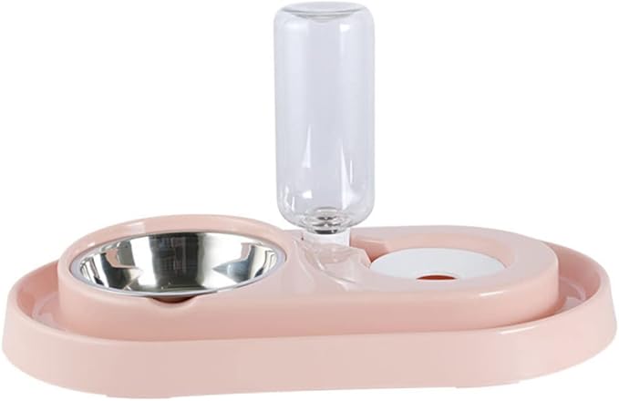 Automatic Water Filling Dog Bowl Stand Pet Water Feeder Siphon Principle Plastic Stainless Steel Dual Bowl for Dogs Cats