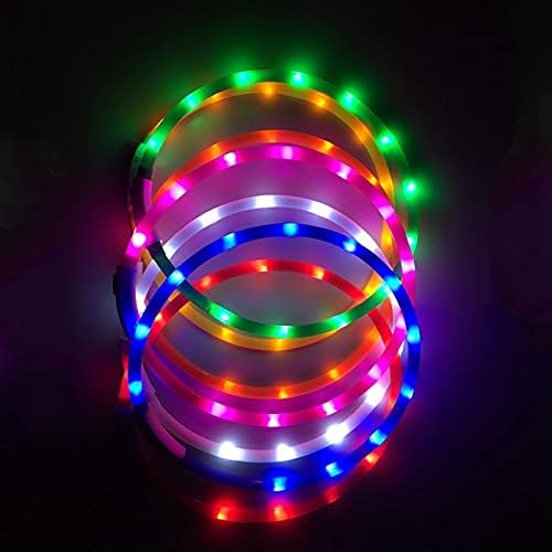 LED Glowing Dog Collar USB Charging Pet Dog Collar Night Luminous Dog Collars Rechargeable Night Safety Flashing Necklace (Color : P, Size : M1)