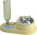 2-in-1 Water Dispenser Automatic Storage Pet Dog Food Container with Waterer Feeder(-Milk Yellow)