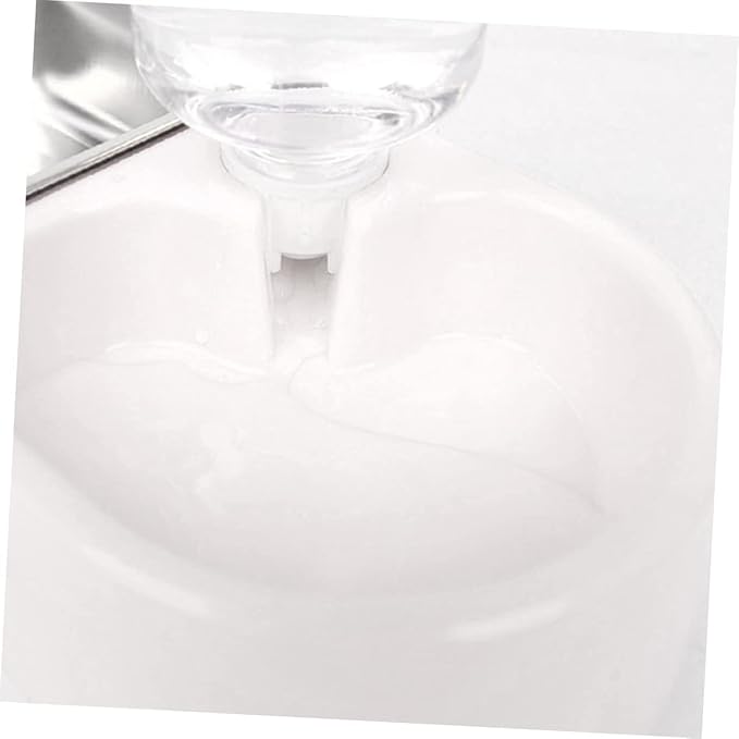 SUPVOX Double Pet Water Feeder Automatic Drinking Tool for Dogs Cats Unique Design Convenient Practical Pet Supplies White Color Smooth