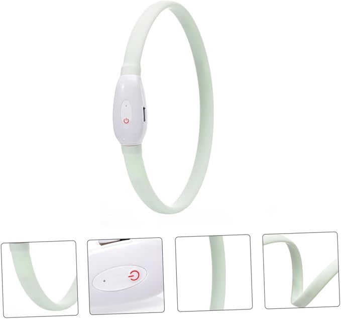 Toyvian USB Rechargeable Luminous Pet Collar with LED Light Modes and Comfortable Soft Material Cut to Fit Night Safety Collar for Dogs