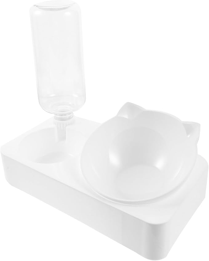 POPETPOP Pet Automatic Water Dispenser with Capacity Tilted Slow Feed Bowl Durable Material for Dogs and Cats Easy to Clean Waterer