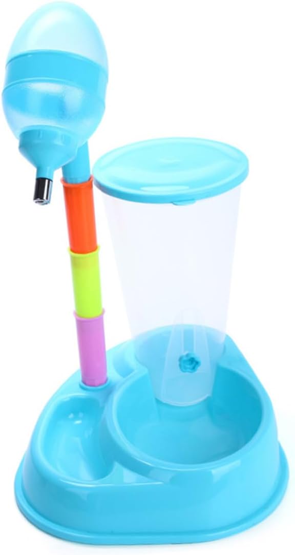 Automatic Dual-Function Pet Waterer and Food Feeder Gravity Dispenser for Dogs and Cats Large Capacity Plastic Design Easy-Maintenance Sky Blue Pet Water Dispenser