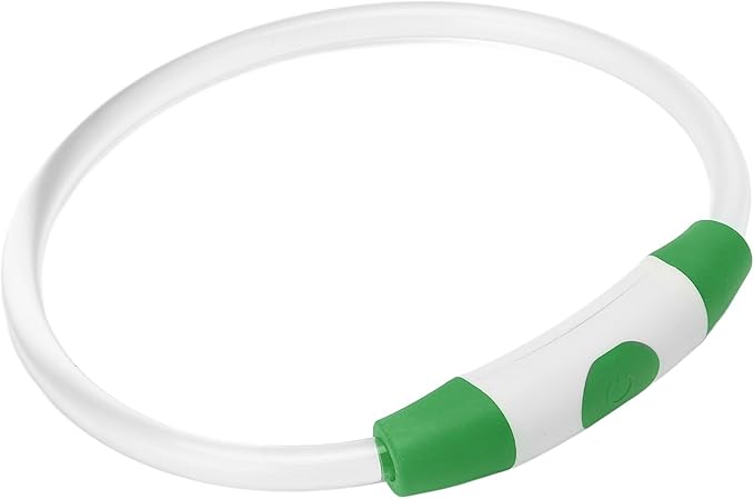 LED Dog Collar, USB Rechargeable Promote Visibility Dog Glow Collar for Outdoor Walking (Green)