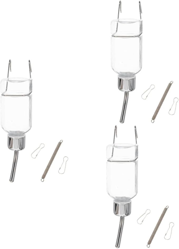 BESPORTBLE 3pcs Automatic Pet Water Dispenser Leak Hanging Dog Water Feeder Bottle for Cats and Pets Easy and Refilling for Cages and Walls
